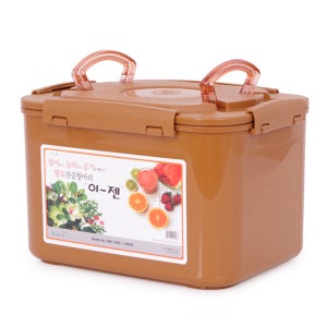 이젠 황토 진공항아리 사각 밀페용기 16L 김치통 과일 잡곡 장류 신선보관 냄새차단