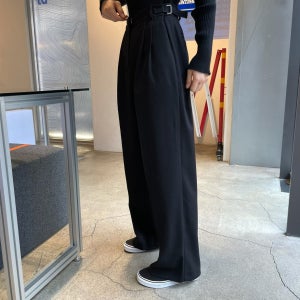 핀턱 롱 슬랙스 (Black)