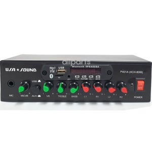 P401A 미니 앰프 4채널 개별 볼륨 소형 매장 상가 USB 블루투스 엠프