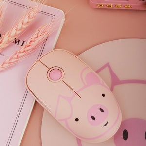 귀여운 캐릭터 핑크 게이밍 사무실 애플 컴퓨터 노트북 무소음 충전식 무선 마우스