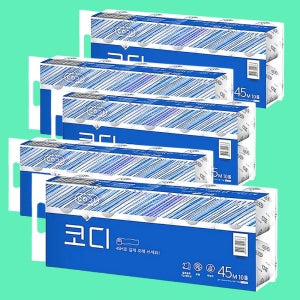 쌍용 코디 오리지널 두루마리 화장지 45m 2겹 10롤 5팩 엠보싱