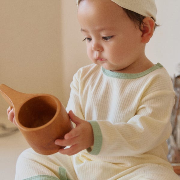 로라밤 텐션 모달 골지 바디수트 아기 내복 50일 100일 돌 촬영 봄 가을 겨울