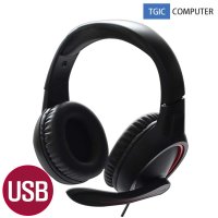 TGIC컴퓨터 TGH-700U USB헤드셋 유선 가상7.1채널 게이밍 게이머 360도서라운드 게임용 음악 영화 USB파워 고감도마이크 이어쿠션 헤어밴드 데스크톱 PC 노트북 피시