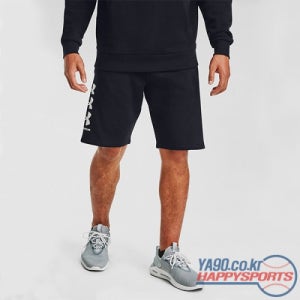 언더아머 UA 라이벌 멀티로고 후리스 반바지 1357119 블랙 001