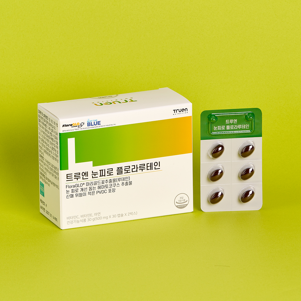 트루엔 플로라 루테인 <b>아스타잔틴</b> 눈 건강 피로 개선 60캡슐, 1개
