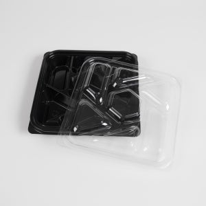 [DL]반찬 건어물 샐러드 포장 일회용 찬용기 S-0926(7칸) 360SET 블랙