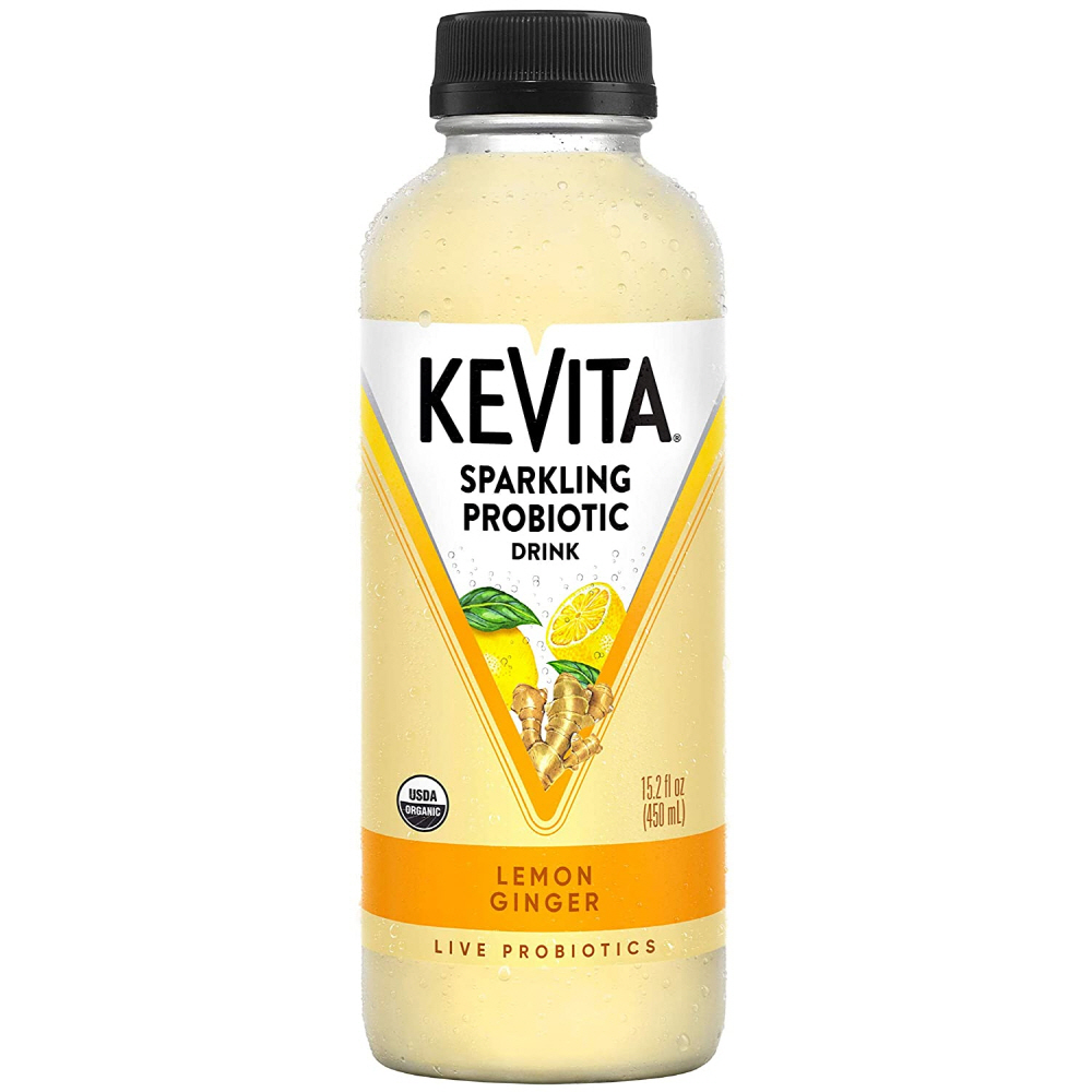 KeVita Sparkling Probiotic Drink Lemon Ginger 케비타 스파클링 프로바이오틱 <b>드링크 레몬 진저</b> 15.2oz(450ml) 2팩