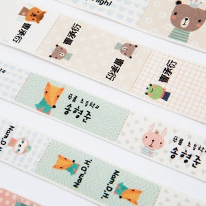 [주문제작]면라벨 컬러 리틀포레스트 Size4515 한글1