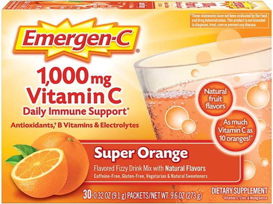 <b>Emergen-C</b> 1000mg <b>비타민</b> <b>C</b> 파우더, 면역 지원 보충제 30포 x 3박스 90포