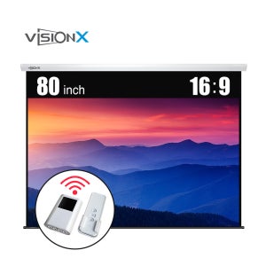 80인치 전동노출 + 무선 리모컨 DH-S80 (1771 x 996) 비전엑스 스크린 (16:9) 와이드