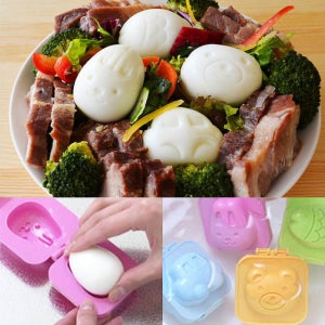 캐릭터 삶은 달걀 모양 - 토끼&곰돌이, 자동차&물고기 계란 틀, 도시락 간식 꾸미기