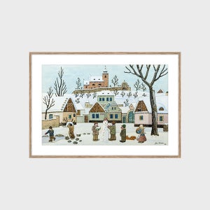 [아티쉬] 액자/ Building a Snowman, 요제프 라다 (Josef Lada)