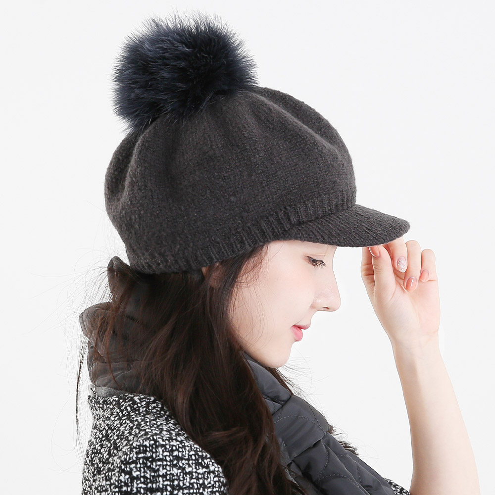 털모자 겨울 여성 방울 니트캡모자 여자 소프트 헌팅캡 방한 모자