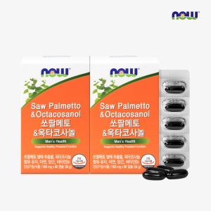 나우푸드 쏘팔메토 옥타코사놀 전립선 영양제 60캡슐, 2개
