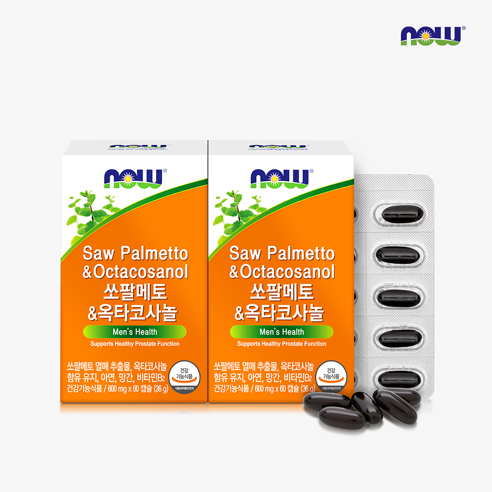 <b>나우푸드</b> 쏘팔메토 &amp; 옥타코사놀 60캡슐, 2개