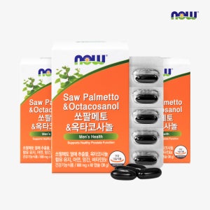 나우푸드 쏘팔메토 옥타코사놀 전립선 영양제 60캡슐, 3개