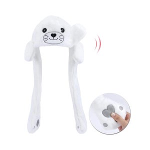 귀가 쫑긋 움직이는 토끼 하프물범 귀달이모자 털모자 귀달이 HPS-H-1