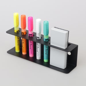 화이트보드 마카 지우개 펜꽂이 마카펜 철제 벽면 부착 거치대 블랙 화이트 금속 홀더 간판