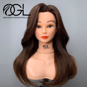 오지엘 미용가발 인모 연습용통가발 드라이 커트 헤어마네킹 업스타일 민두 덧가발