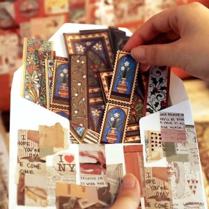 레인몰 앤틱라인 콜라주 빈티지 레트로 다꾸스티커