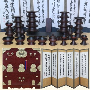 남원제기 스리칠(접칠)37p 함 병풍6폭 묶음