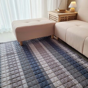 순면 바닥 이불 침대 패드 거실 매트 모던스트라이프 블루 SS