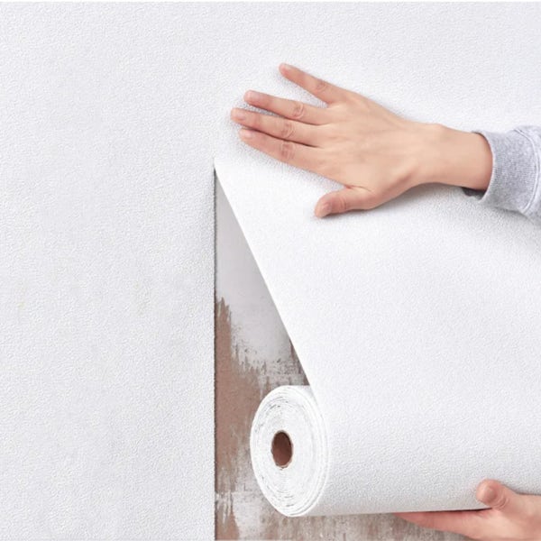 실크벽지 붙이는벽지 셀프도배 곰팡이 접착식 보온 크레파펠 타탄화이트 50cm x 2.5m
