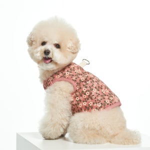 (S-3XL) 엔돌펫 하네스 패딩 조끼 꽃무늬 김장룩 강아지옷 조끼 겨울옷 제라미펫