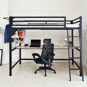[선물이벤트] 일루일루 코모드i 스퀘어 책상 벙커침대 SS 철제 성인 2층 수납 학생