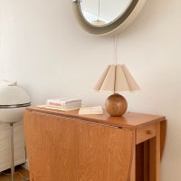 (드엘리사) 우드 원형 테이블 램프(aria oak wood table lamp)