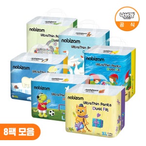 [사이즈 선택] 나비잠 기저귀 울트라씬듀얼핏 팬티 8팩