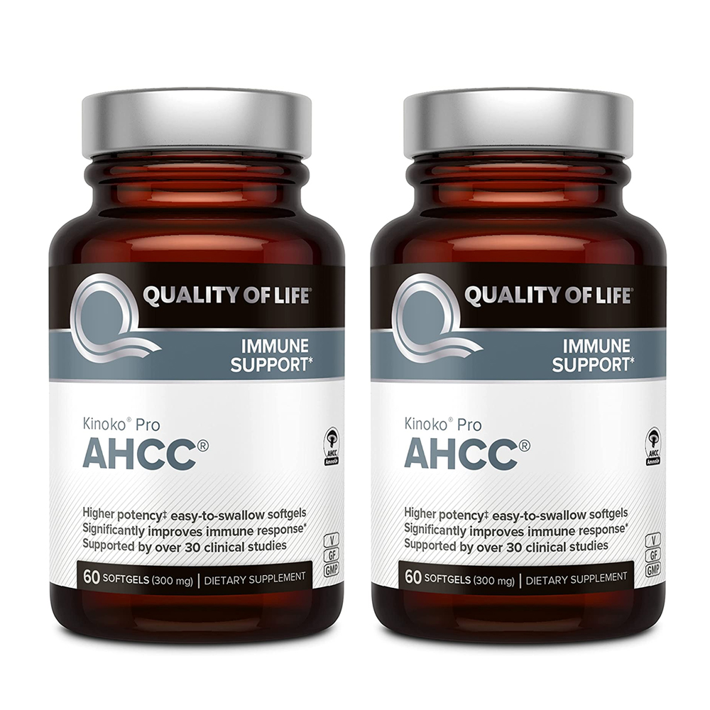 키노코 프로 AHCC 300mg <b>표고버섯균사체</b> 소프트젤 60정 2개 세트