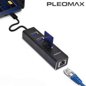 플레오맥스 PM-AH1000 C to 올인원 허브 USB3.0 2포트 멀티포트 SD카드슬롯 메모리 랜포트 마이크로5핀포트 노트북 태블릿 PC시스템 멀티미디어기기 발열방지 휴대용