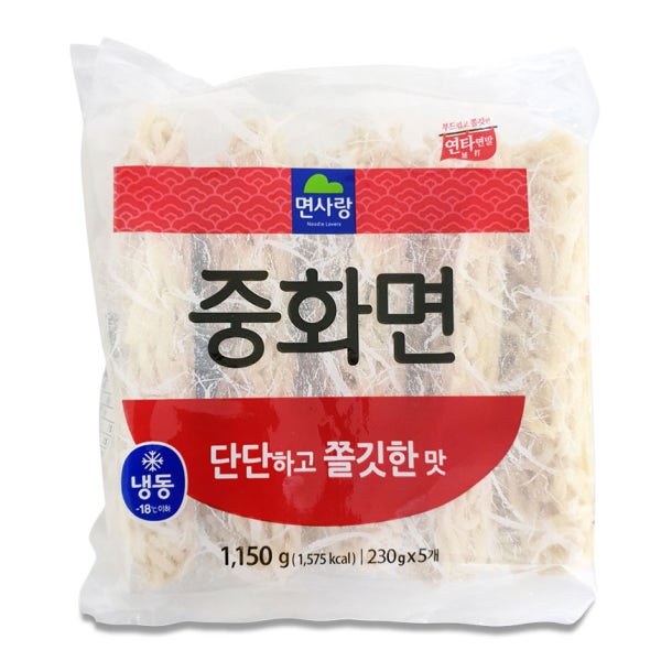 +면사랑 냉동중화면 1.15kg (230g x 5개) 짜장면 짬뽕면 냉동생면