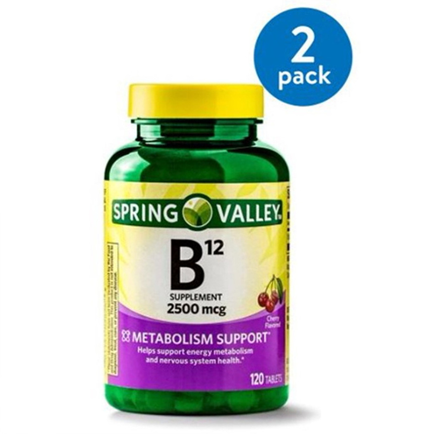<b>스프링 밸리 비타민</b> B12 정제 2500 mcg 120 Ct (2팩)