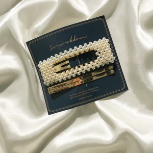 라지 제스 세트 헤어핀 앞머리 옆머리 포인트핀 진주 똑딱이핀 머리핀세트 헤어악세사리