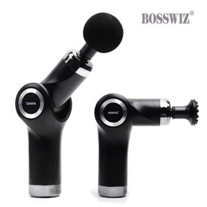 보스위즈 BOS-GUN 폴딩 미니 무선마사지건 폴드 충전식 안마 안마건 고성능 브러쉬리스 헤드4종 휴대용 대용량배터리 운동후 종아리 뒷목 승모근 통증 풀기 셀프 헬스 파우치제공