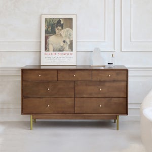 원목서랍장 원목수납장 퍼플라 모던 6단 7단 월넛 서랍장 1400