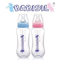 바비실 스탠다드넥 유리젖병 240ml 땅콩형 실리콘코팅 신생아젖병 내로우넥 아기젖병