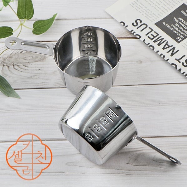 국산 손잡이 스텐 계량컵 비커 제과 눈금 비이커 카페 쿠킹 200ml
