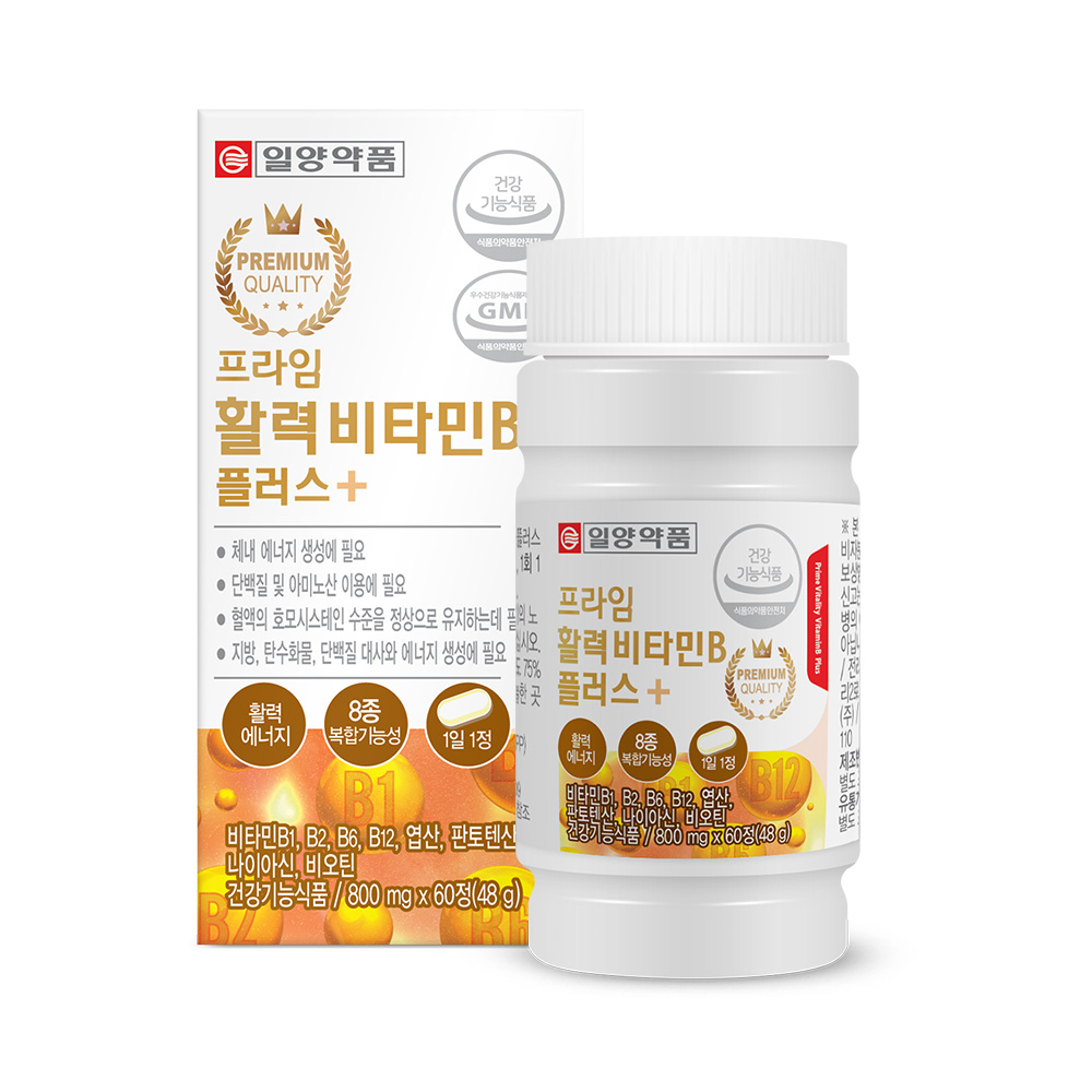 <b>일양약품</b> 프라임 활력 비타민B 플러스 60정 1박스(2개월분)