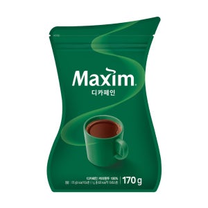 동서 맥심 디카페인 170g 리필 블랙 알커피
