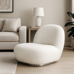 미니멀 조약돌 디자인 양털 구름 패브릭 1인용 쇼파