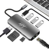 C타입 멀티허브 8IN1 노트북 맥북 썬더볼트 HDMI USB 멀티포트 허브 이미지