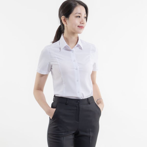 여자 여름남방 여성반팔셔츠 유니폼셔츠 와이셔츠 면접블라우스