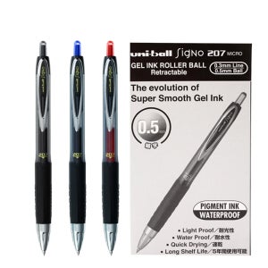 유니볼 시그노 노크식 UM207 MICRO 0.5mm / 흑 청 적 1타(12개입)