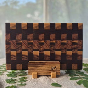 우드레라 엔드그레인 나무도마 원목 플레이팅 월넛 캄포 35x22cm