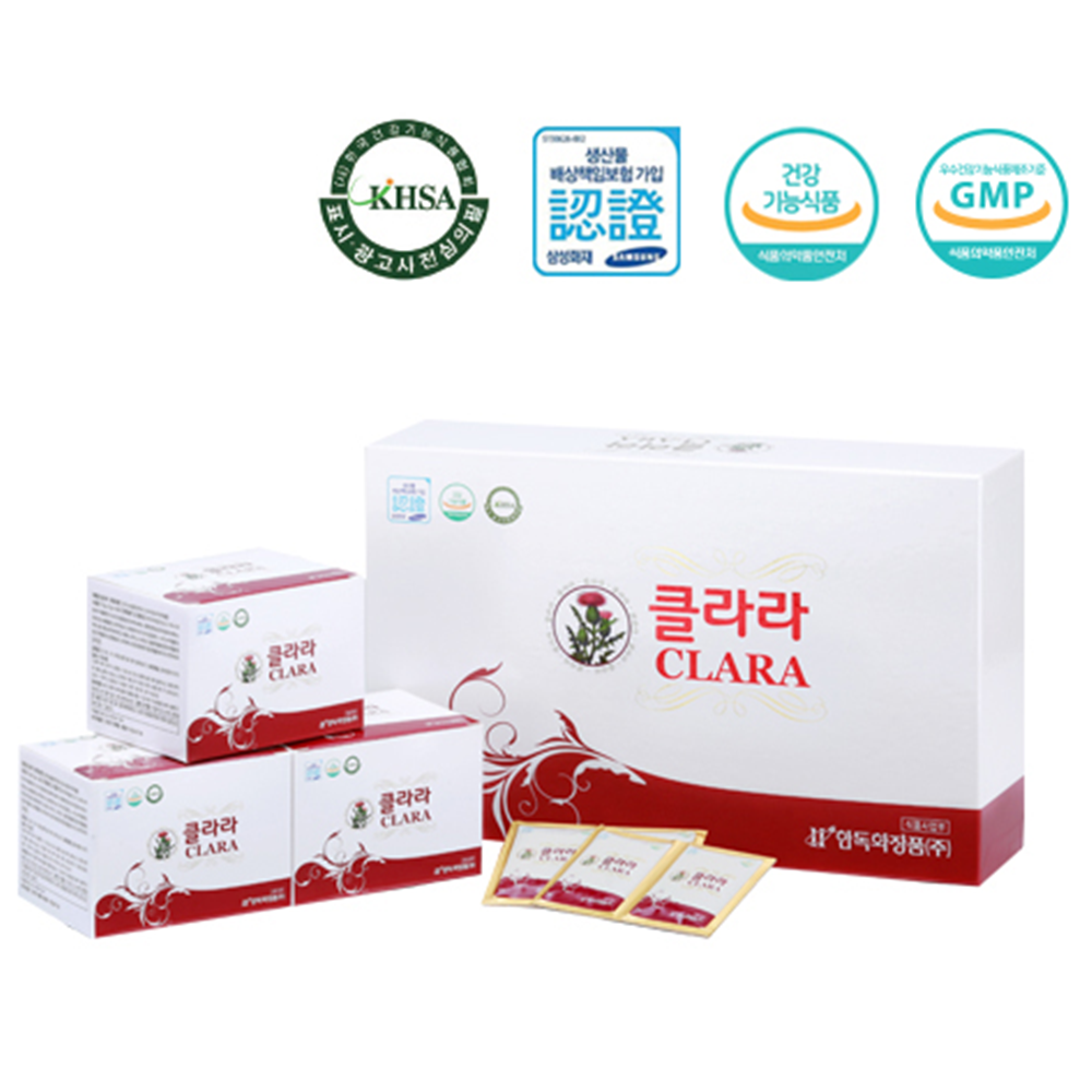 한독 클라라 3개월분과 신통크림 150g <b>차전자피 식이섬유</b> 쾌변
