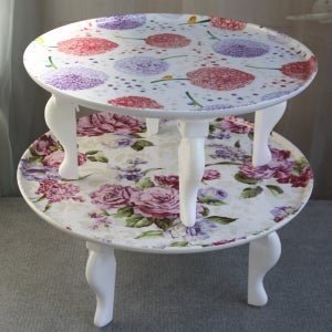 레트로밥상 플라스틱밥상 옛날상 좌상 꽃무늬 소