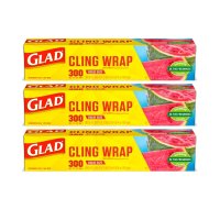 Glad ClingWrap Plastic Food Wrap 글래드 클리닝랩 91.4m x 30.4m 매직랩 3팩